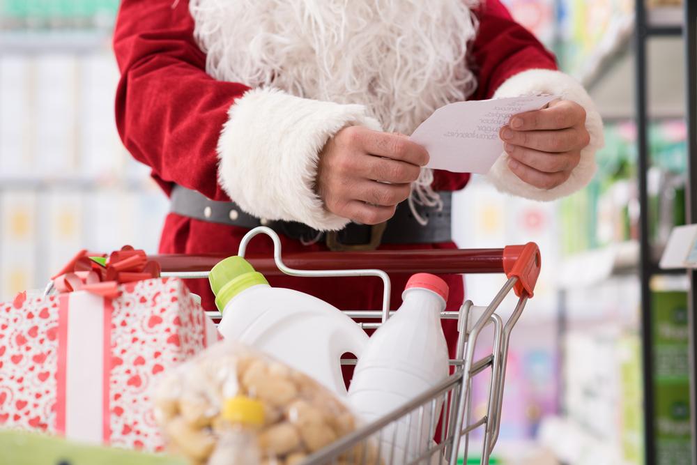 Santa grocery shopping